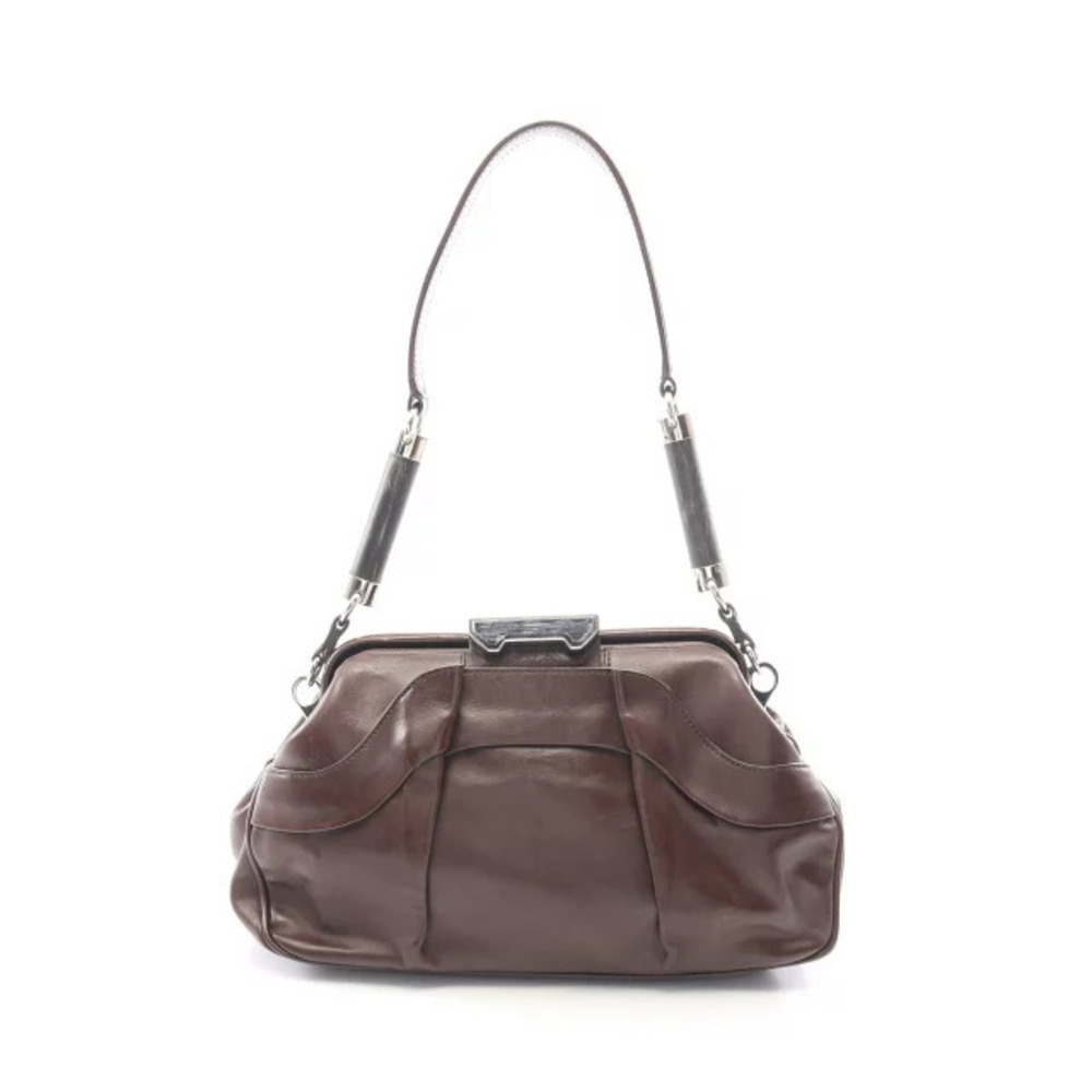 Celine Leather Shoulder Bag Brown